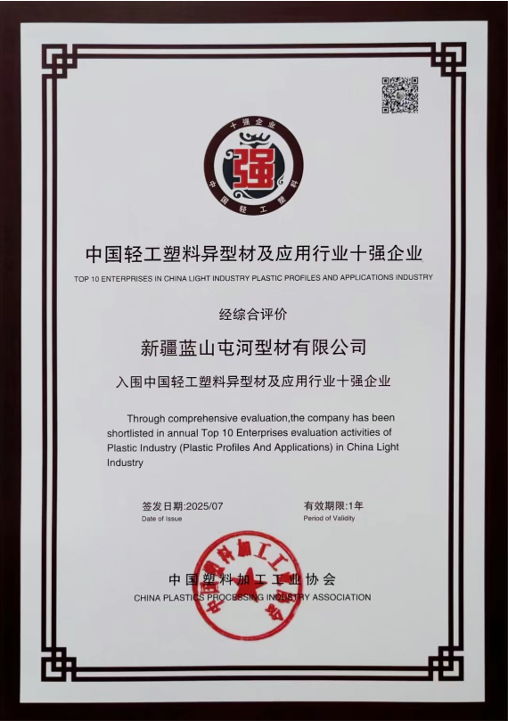 新投集团sbo利记型材公司凭借在塑料异型材及应用领域的突出表现一举斩获多项重磅荣誉